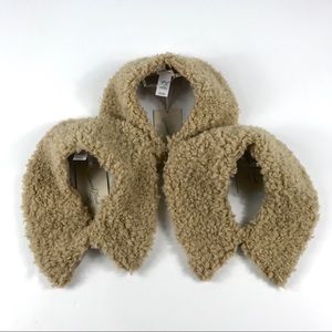 3 Winter Faux Sherpa Collar Scarf Bundle